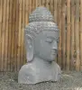Product image 8 of the product “Buddha bust with floral carving, 55 x 40 x 80cm. Natural stone (river stone), stonemasonry ”